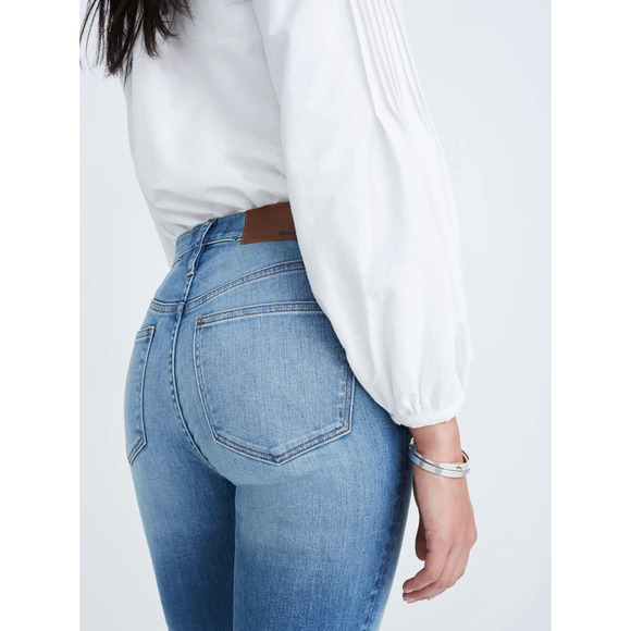 Madewell Size 27 Womens Jeans Cali Demi Boot Light Wash Stretch Button Fly - Picture 2 of 11